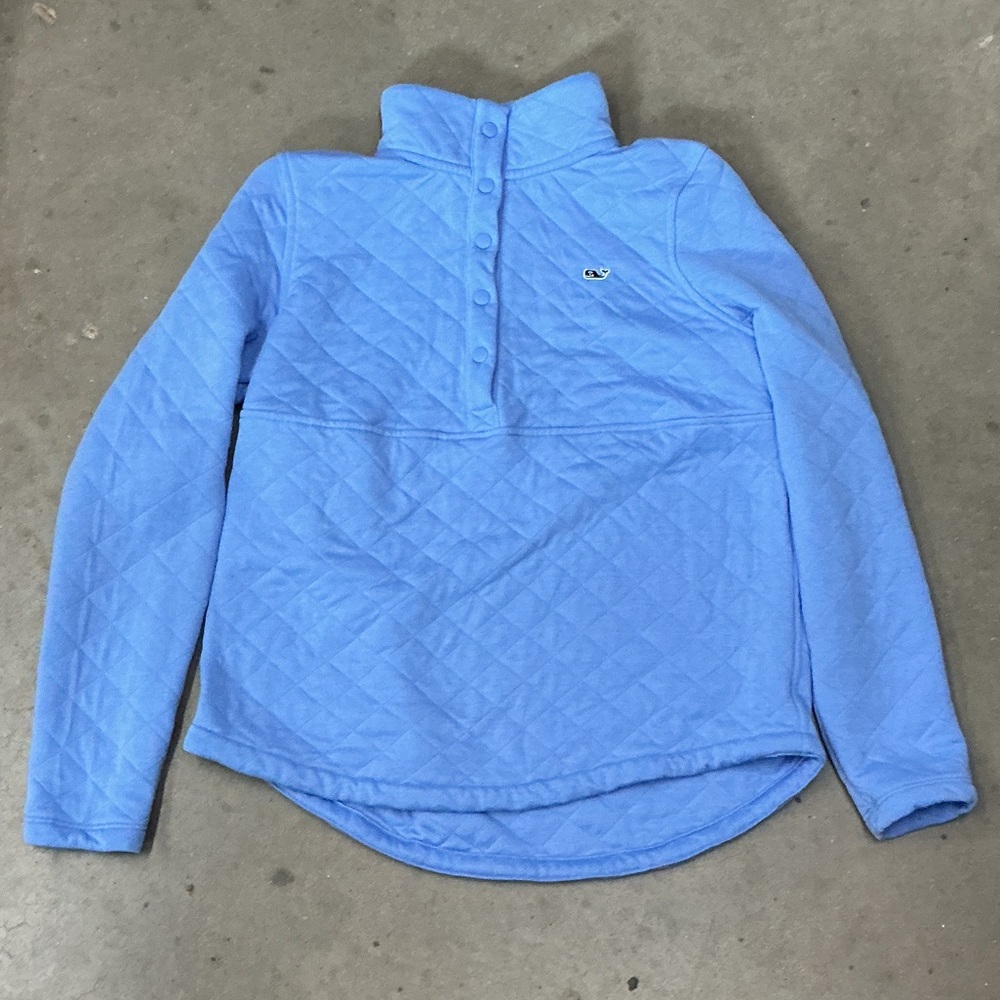 Vineyard Vines Light Blue Quilted Pullover